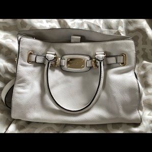 Auth Michael Kors Cream Leather Bag